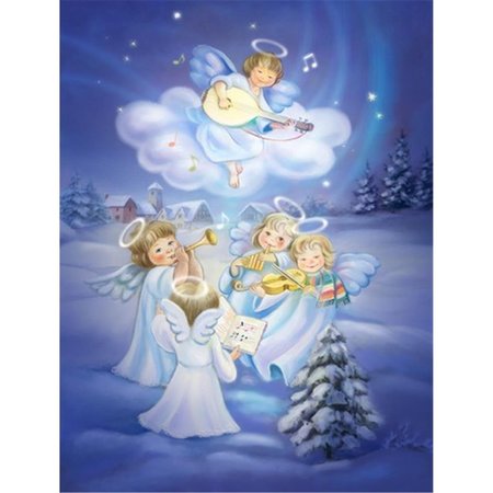 PATIOPLUS Angels Around the Tree Flag Canvas House Size PA714656